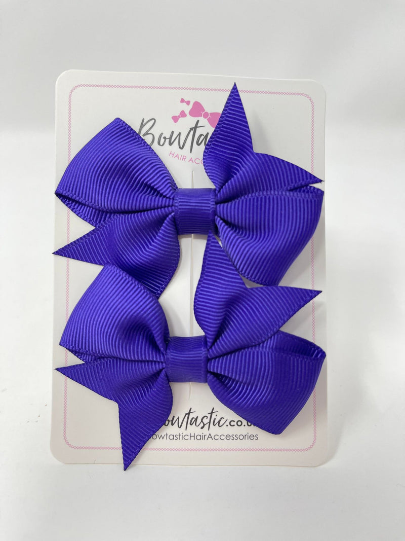 2.5 Inch Flat Bow Style 2 - Regal Purple - 2 Pack