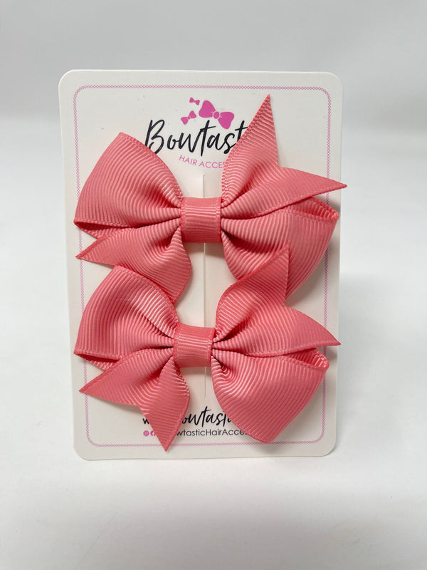 2.5 Inch Flat Bow Style 2 - Dusty Rose - 2 Pack