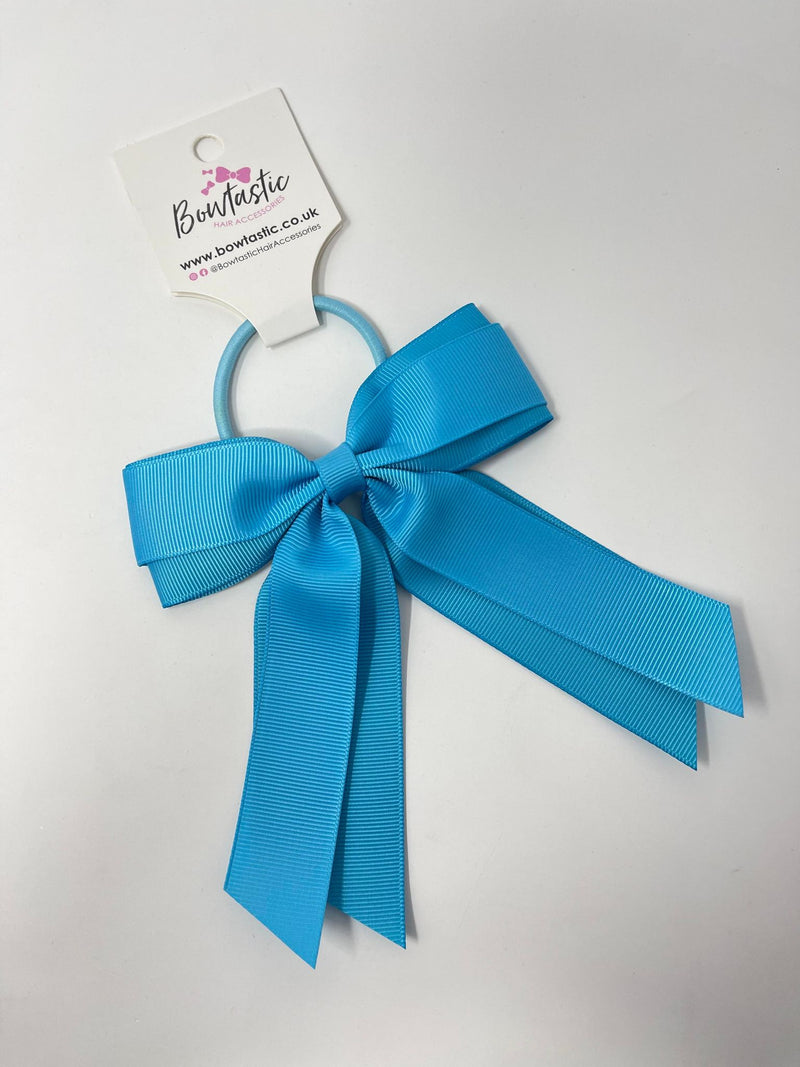 4.5 Inch Tail Bow Bobble - Turquoise