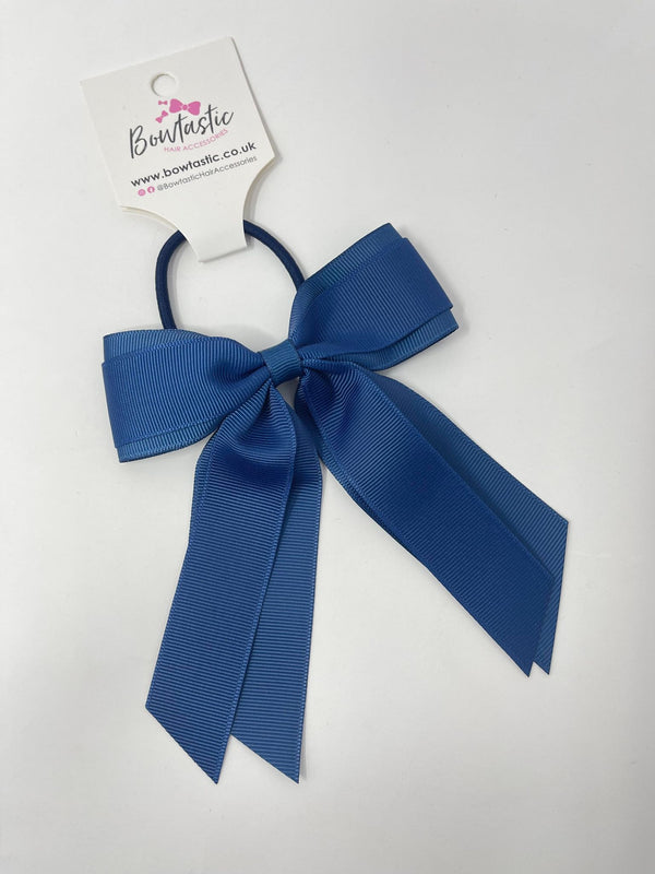 4.5 Inch Tail Bow Bobble - Light Navy