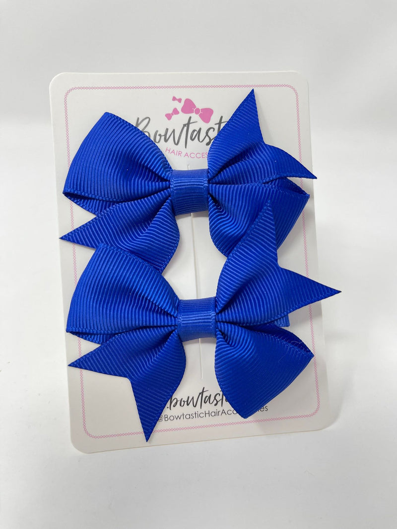 2.5 Inch Flat Bow Style 2 - Cobalt - 2 Pack