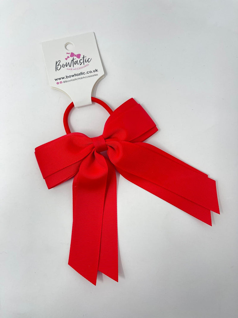 4.5 Inch Tail Bow Bobble - Hot Red