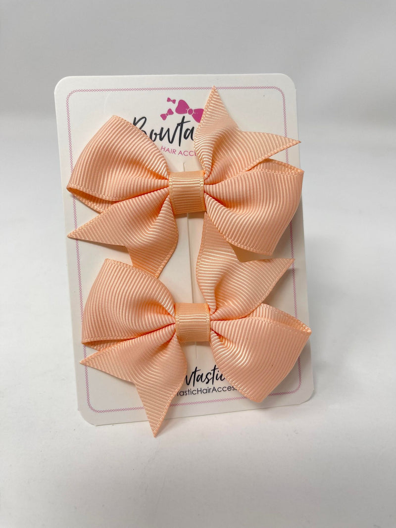 2.5 Inch Flat Bow Style 2 - Petal Peach - 2 Pack