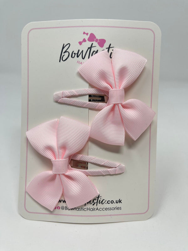 2.5 Inch Butterfly Snap Clips - Powder Pink - 2 Pack
