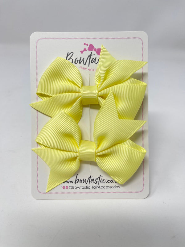 2.5 Inch Flat Bow Style 2 - Baby Maize - 2 Pack