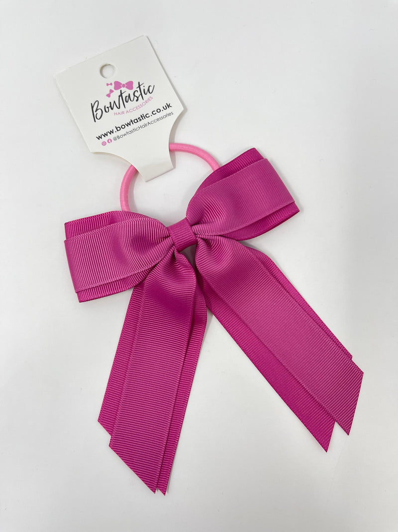 4.5 Inch Tail Bow Bobble - Garden Rose