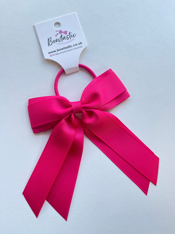 4.5 Inch Tail Bow Bobble - Shocking Pink