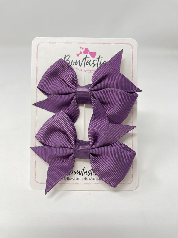 2.5 Inch Flat Bow Style 2 - Amethyst - 2 Pack