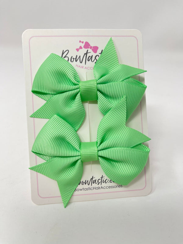 2.5 Inch Flat Bow Style 2 - Mint Green - 2 Pack