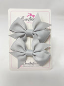 2.5 Inch Flat Bow Style 2 - Shell Grey - 2 Pack