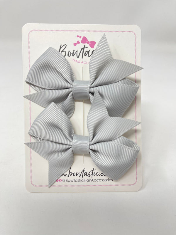 2.5 Inch Flat Bow Style 2 - Shell Grey - 2 Pack