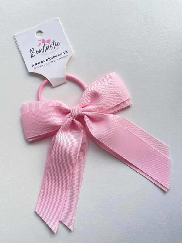 4.5 Inch Tail Bow Bobble - Pearl Pink