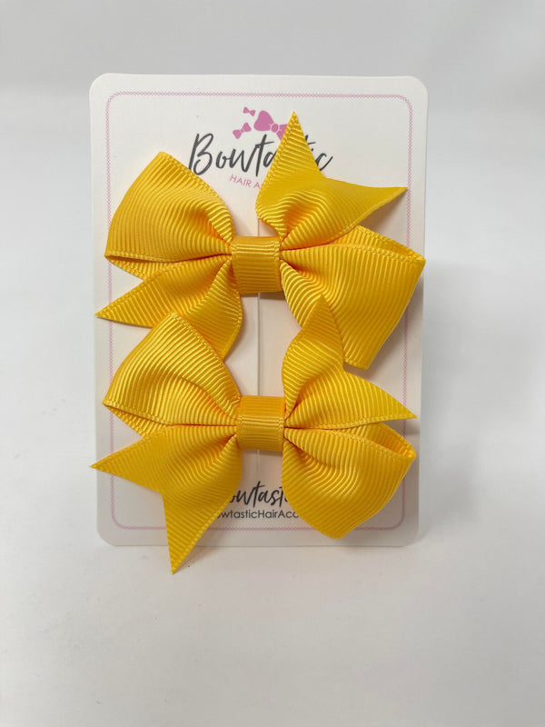 2.5 Inch Flat Bow Style 2 - Yellow Gold - 2 Pack