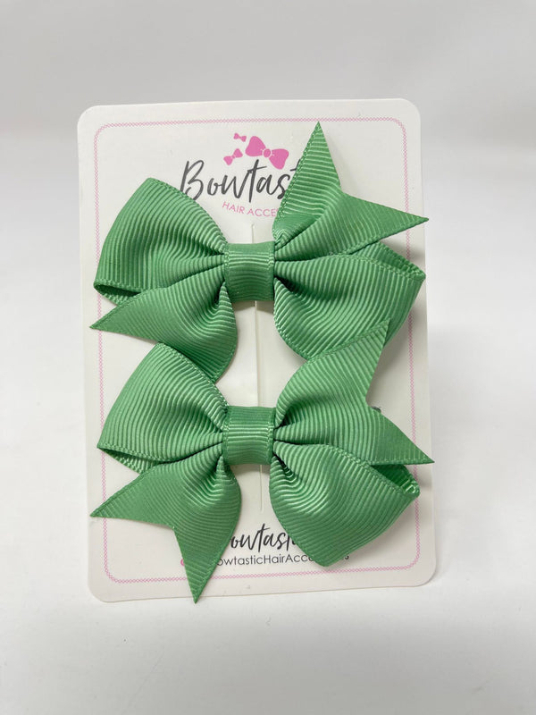 2.5 Inch Flat Bow Style 2 - Sage Green - 2 Pack