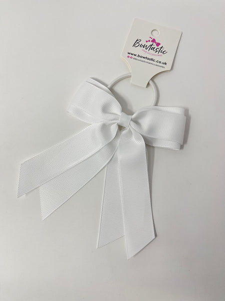 4.5 Inch Tail Bow Bobble - White
