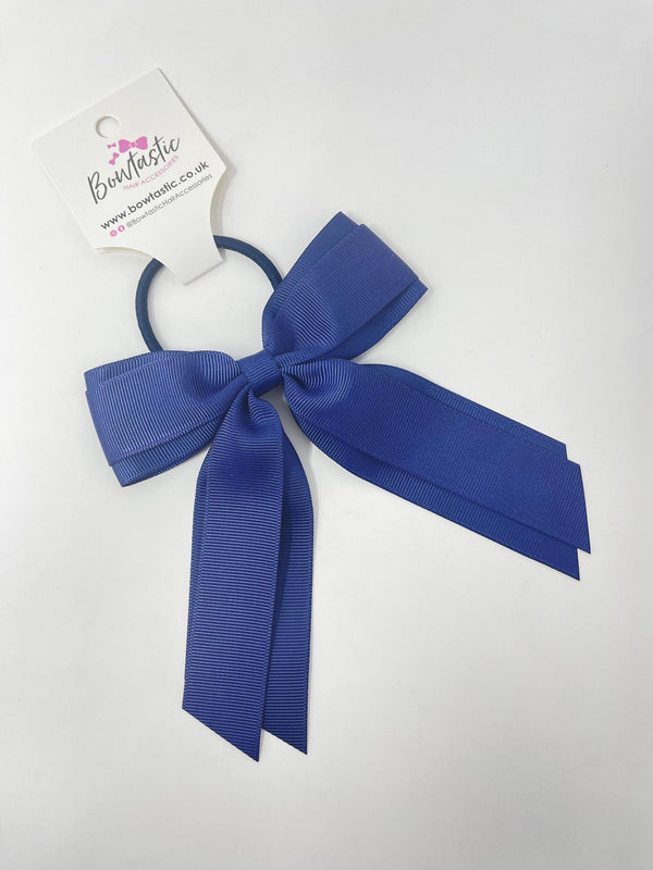 4.5 Inch Tail Bow Bobble - Ink Blue