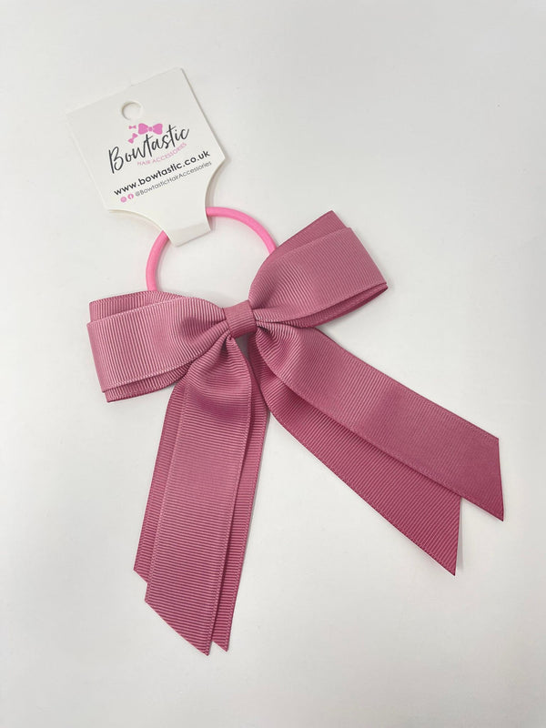 4.5 Inch Tail Bow Bobble - Rosy Mauve
