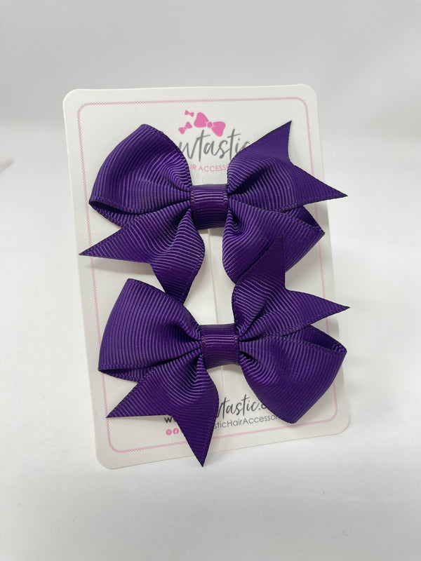 2.5 Inch Flat Bow Style 2 - Plum - 2 Pack