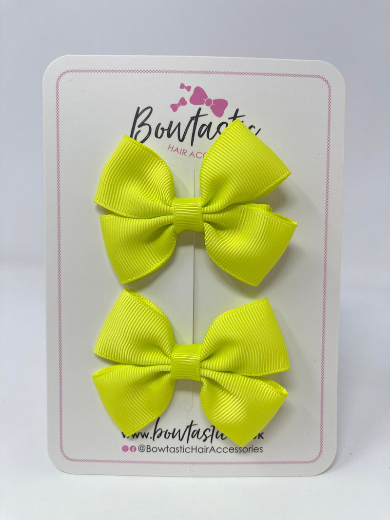 2.5 Inch Butterfly Bows - Pineapple - 2 Pack