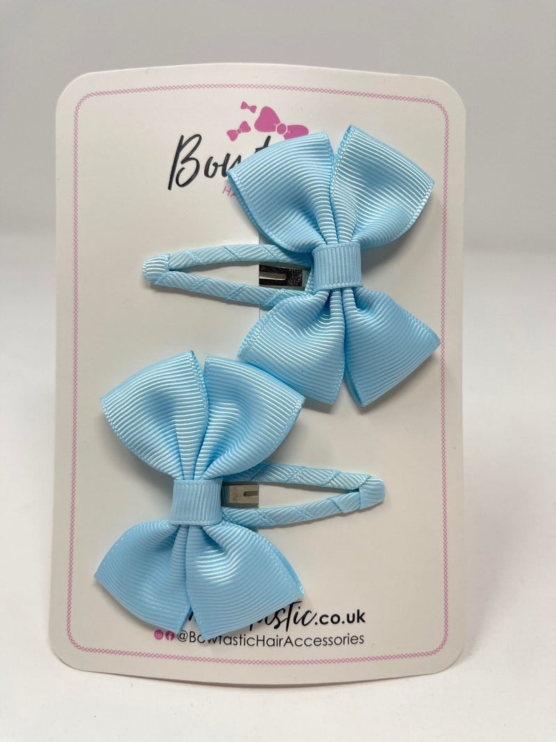 2.5 Inch Butterfly Snap Clips - Light Blue - 2 Pack