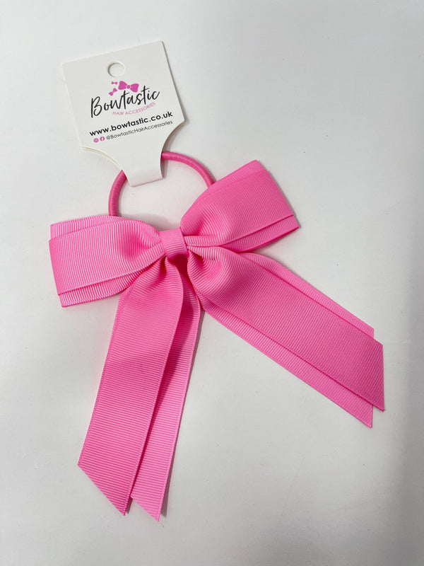 4.5 Inch Tail Bow Bobble - Geranium Pink