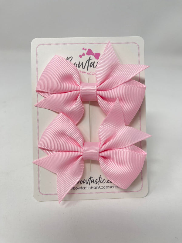 2.5 Inch Flat Bow Style 2 - Pearl Pink - 2 Pack