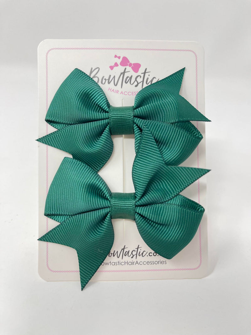 2.5 Inch Flat Bow Style 2 - Hunter Green - 2 Pack