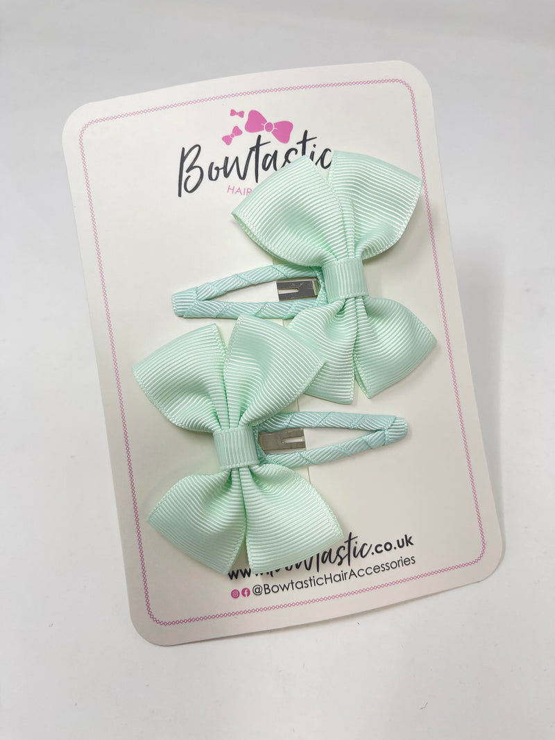 2.5 Inch Butterfly Snap Clips - Ice Mint - 2 Pack