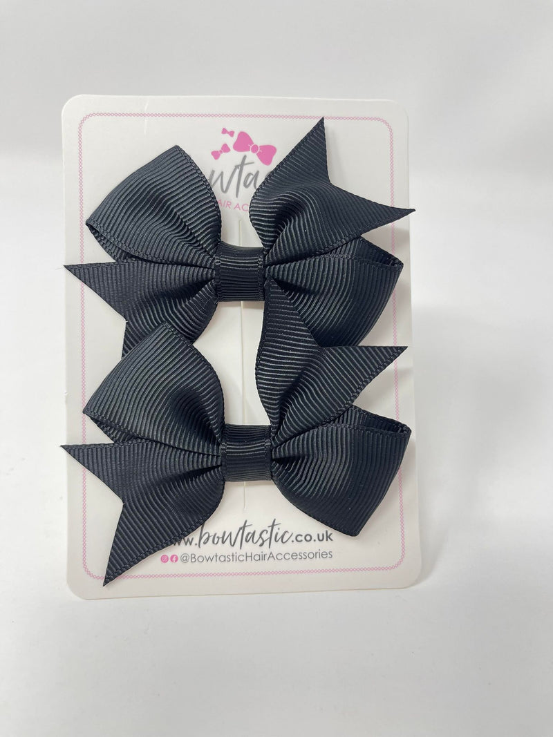 2.5 Inch Flat Bow Style 2 - Black - 2 Pack