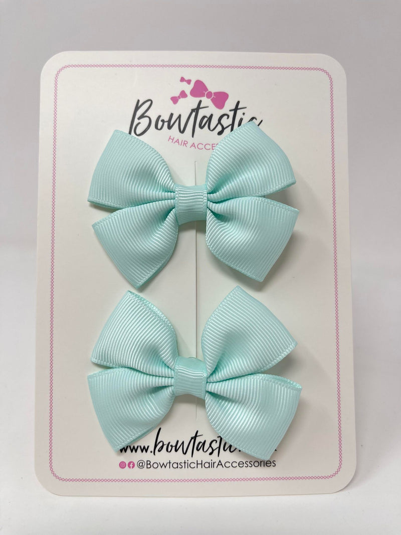 2.5 Inch Butterfly Bows - Ice Mint - 2 Pack