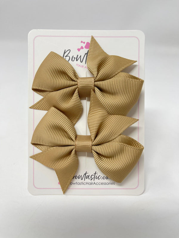 2.5 Inch Flat Bow Style 2 - Latte - 2 Pack