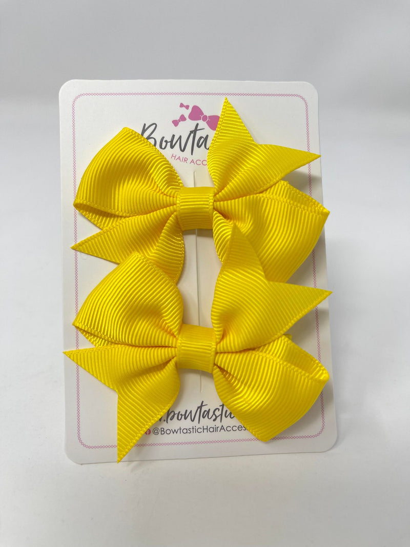 2.5 Inch Flat Bow Style 2 - Daffodil - 2 Pack