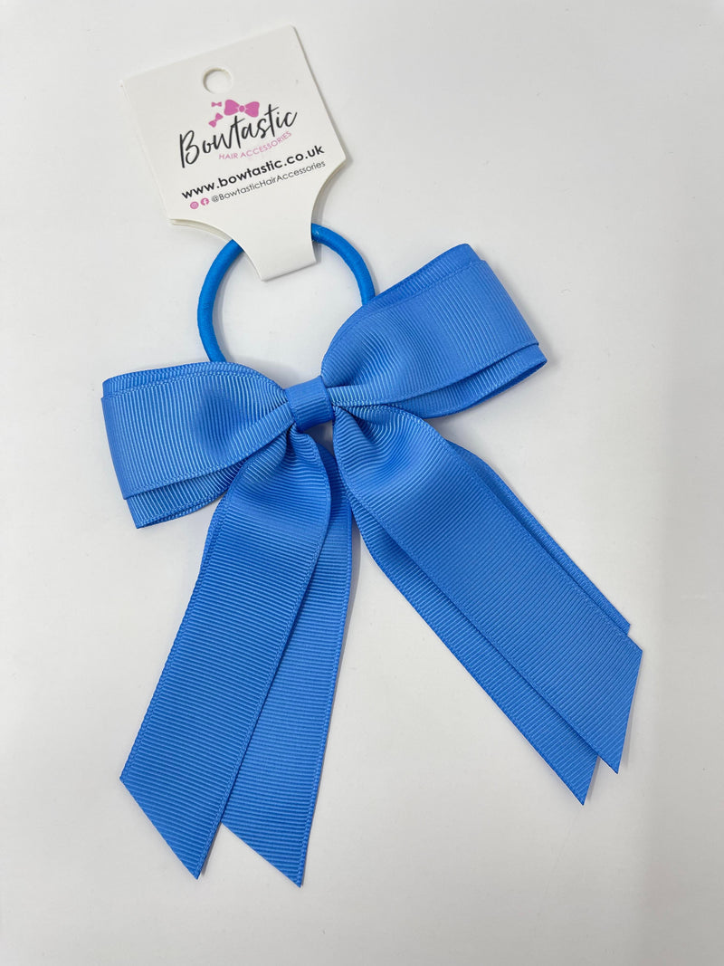 4.5 Inch Tail Bow Bobble - Capri Blue