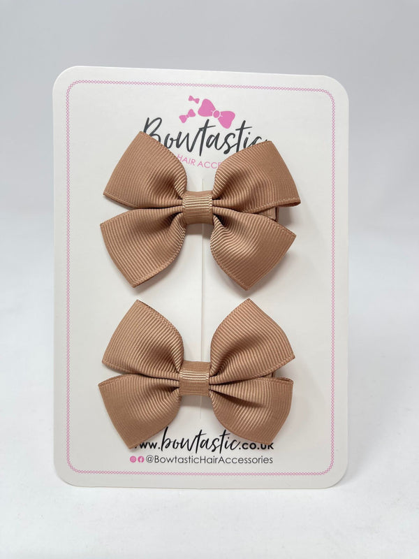 2.5 Inch Butterfly Bows - Natural - 2 Pack