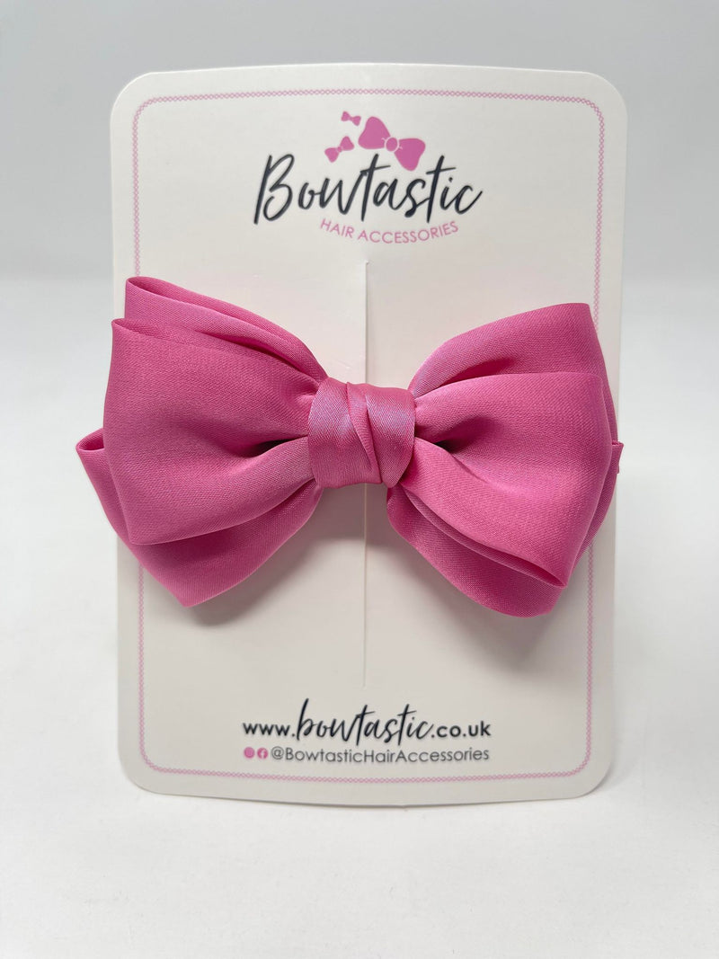 4 Inch Satin Bow - Rose Bloom