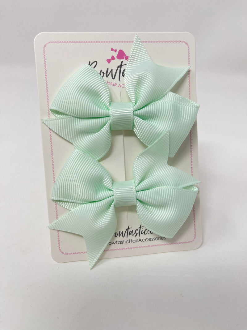 2.5 Inch Flat Bow Style 2 - Ice Mint - 2 Pack