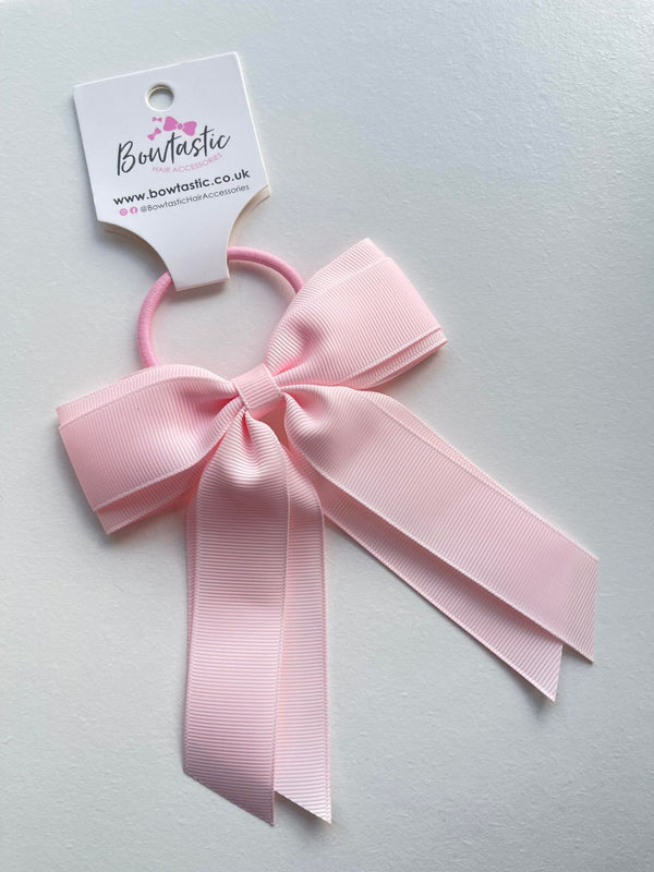 4.5 Inch Tail Bow Bobble - Powder Pink