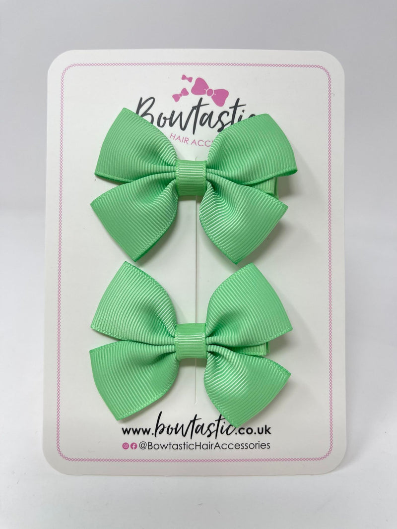 2.5 Inch Butterfly Bows - Mint Green - 2 Pack