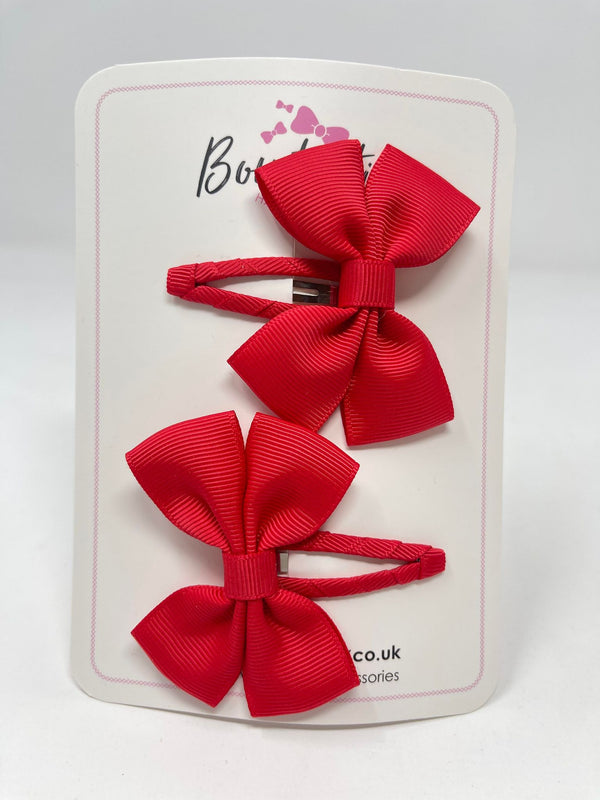 2.5 Inch Butterfly Snap Clips - Hot Red - 2 Pack