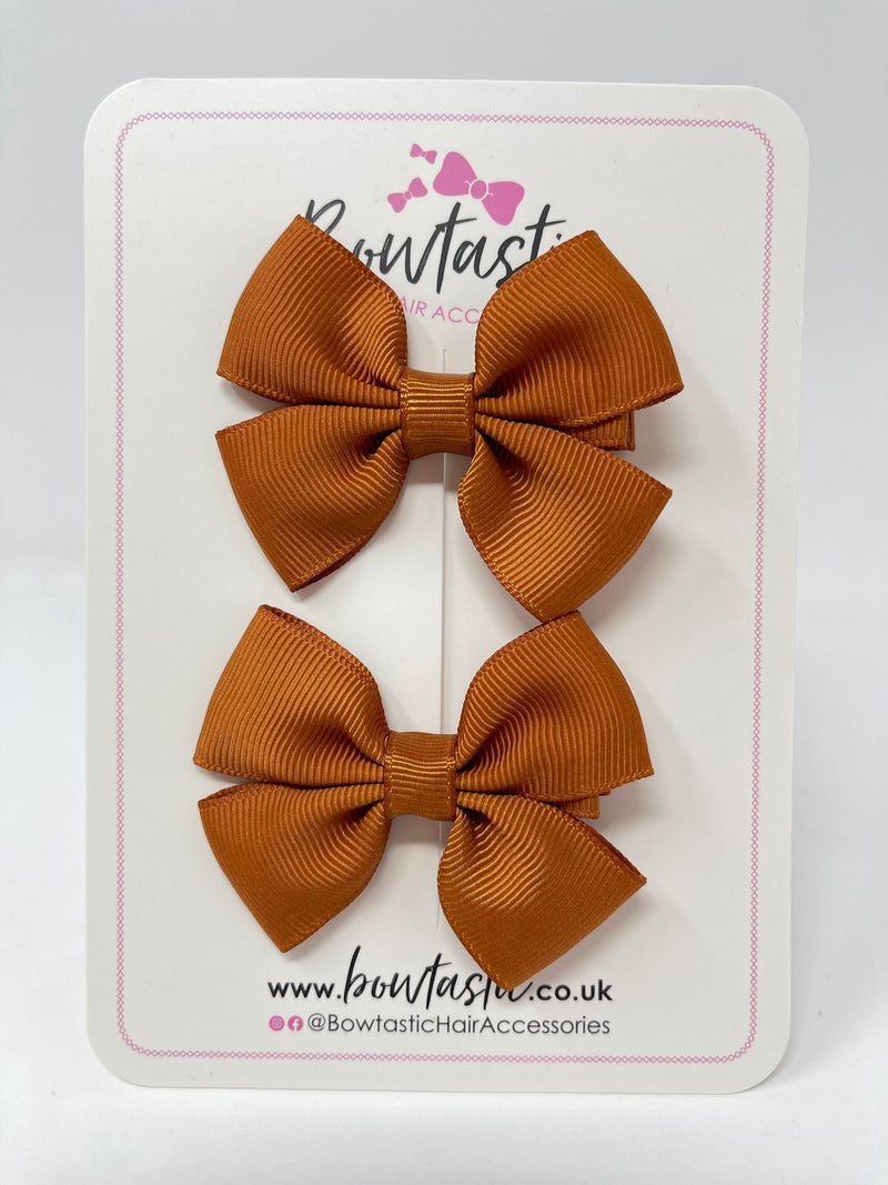 2.5 Inch Butterfly Bows - Copper - 2 Pack