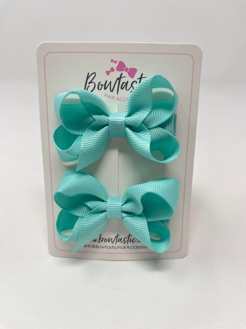 2 Inch Bow - Aqua - 2 Pack