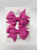 2.5 Inch Flat Bow Style 2 - Raspberry Rose - 2 Pack