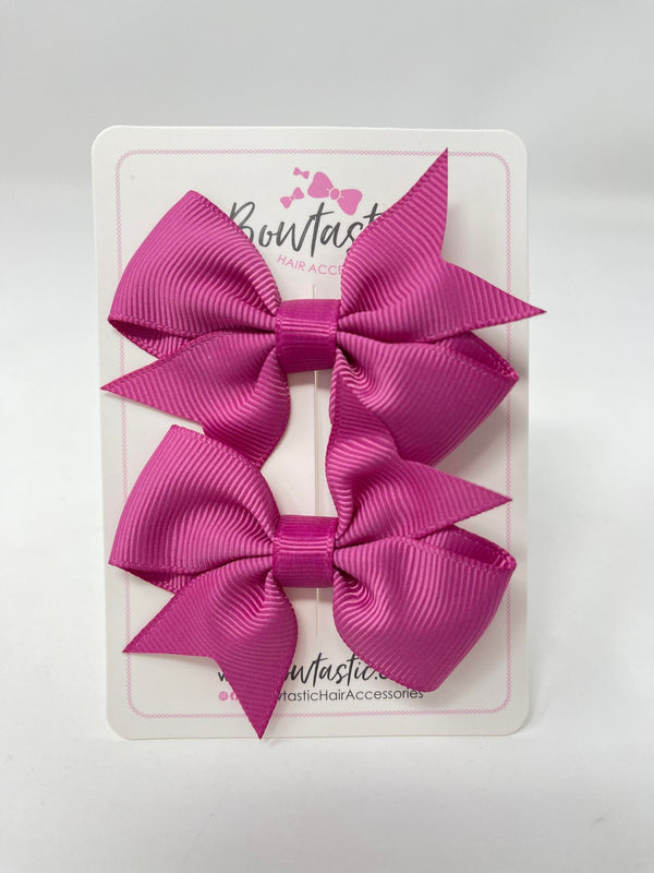 2.5 Inch Flat Bow Style 2 - Raspberry Rose - 2 Pack