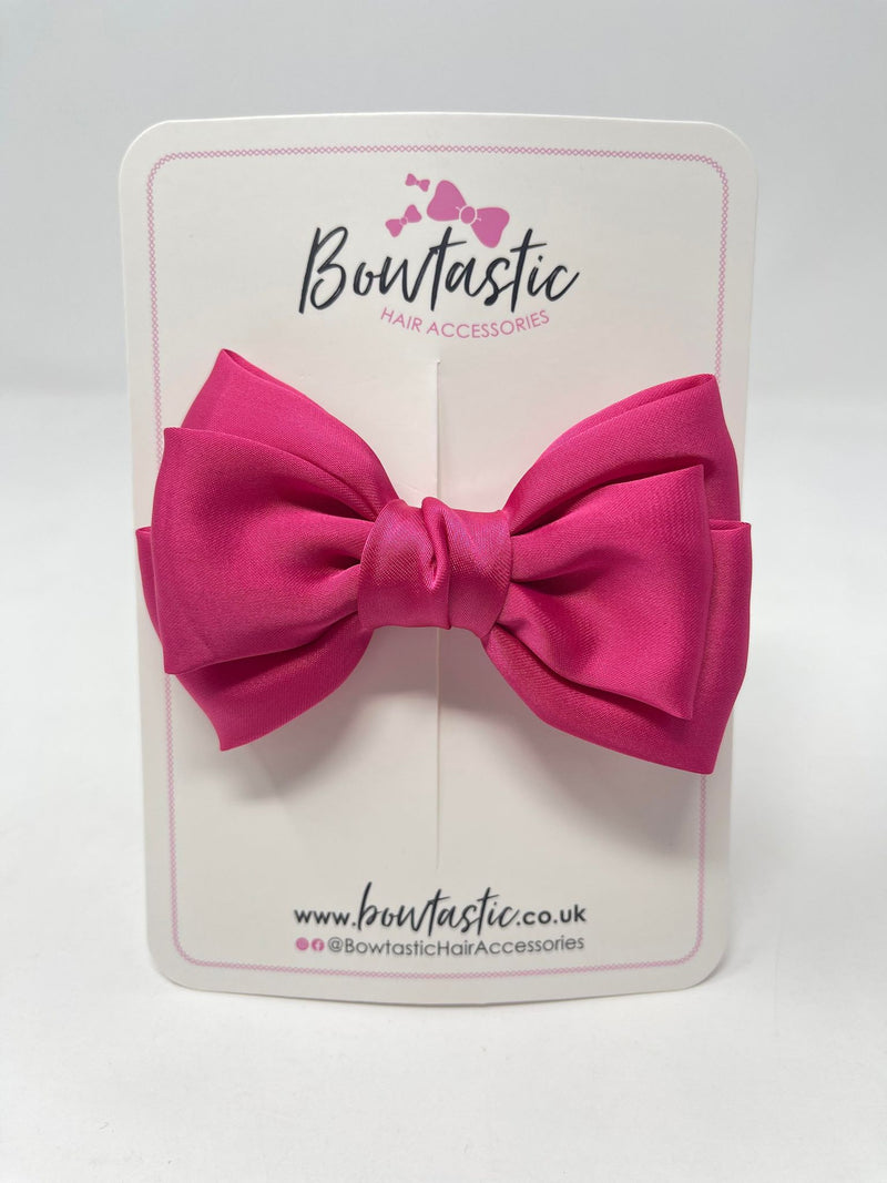 4 Inch Satin Bow - Virtual Pink