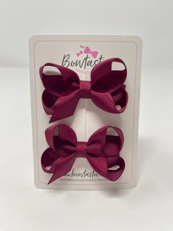 2 Inch Bow - Wine - 2 Pack