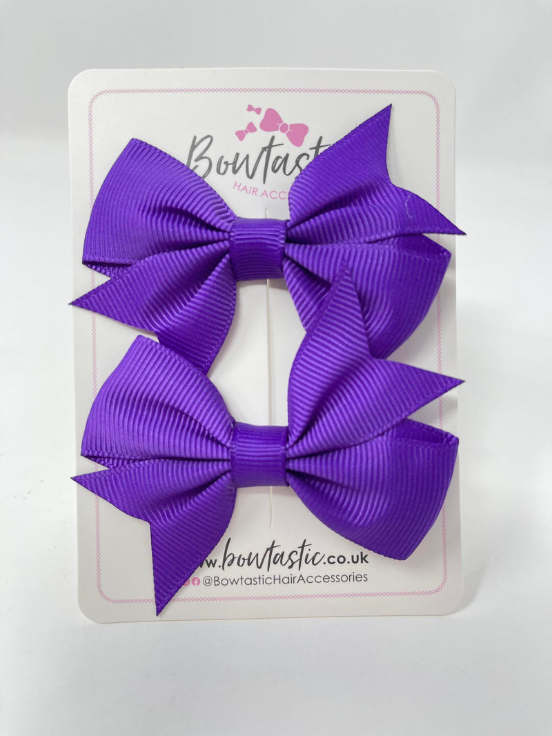 2.5 Inch Flat Bow Style 2 - Purple - 2 Pack