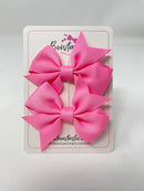 2.5 Inch Flat Bow Style 2 - Geranium Pink - 2 Pack