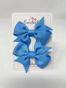 2.5 Inch Flat Bow Style 2 - Porcelain Blue - 2 Pack