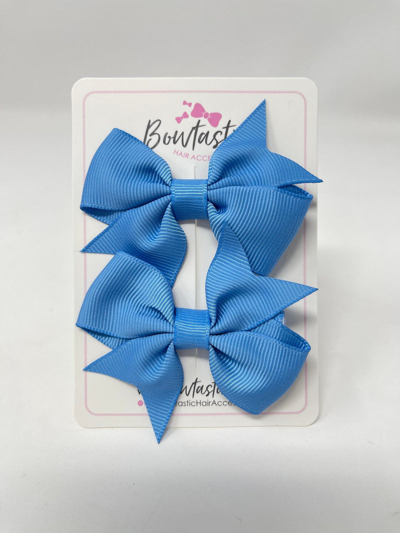 2.5 Inch Flat Bow Style 2 - Porcelain Blue - 2 Pack