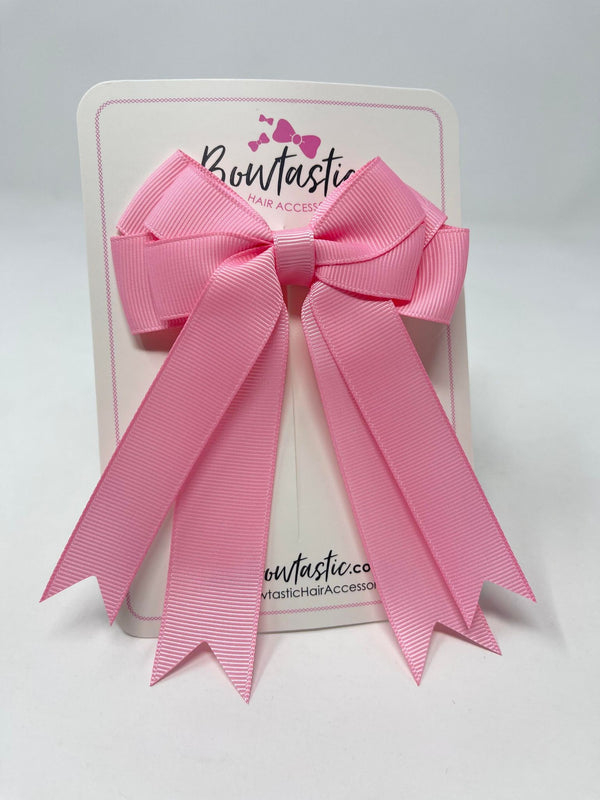 4 Inch Double Tail Bow - Peony